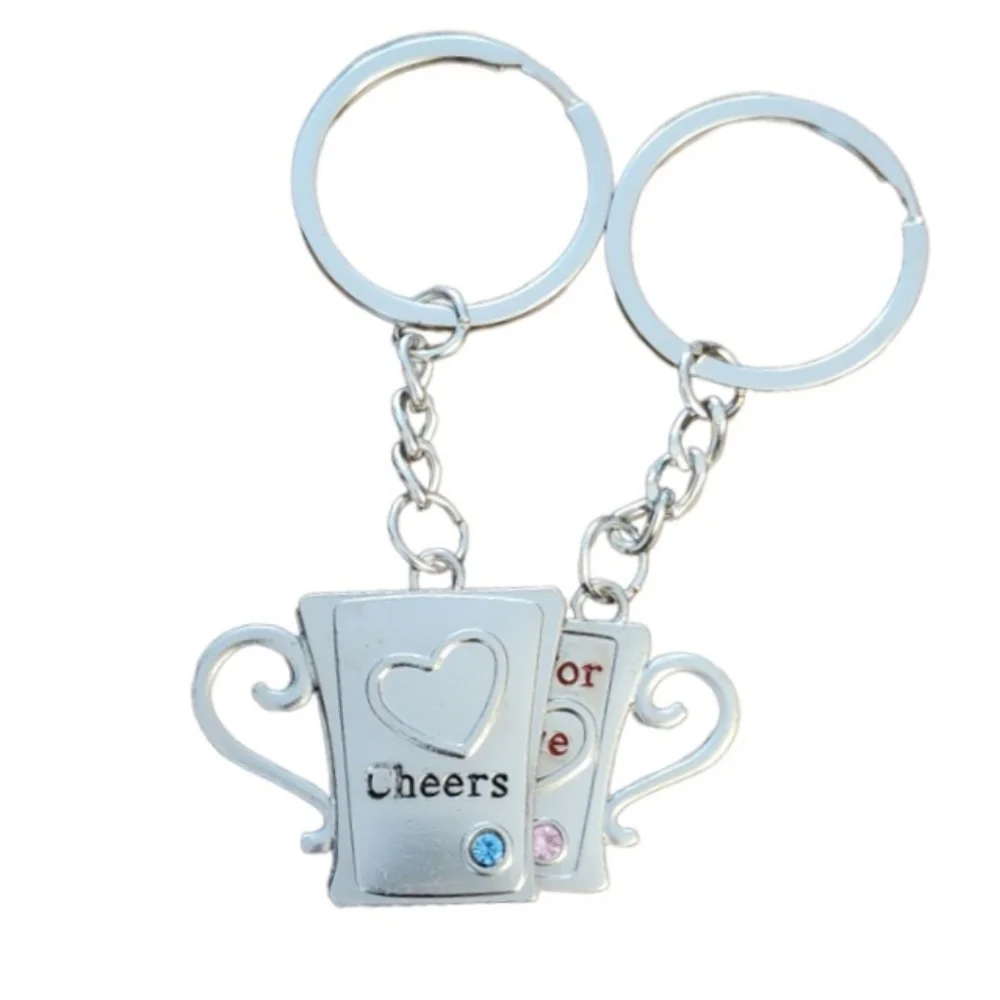 Couples Gift Set 2pc Bundle Love Coffee Tea Cups Beer Mugs Keychain Keyring
